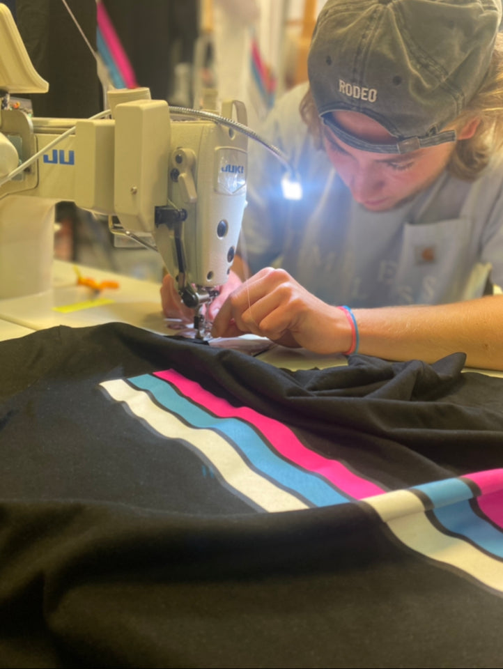 CEO and Owner SPEE crafting a 440 shirt from hand