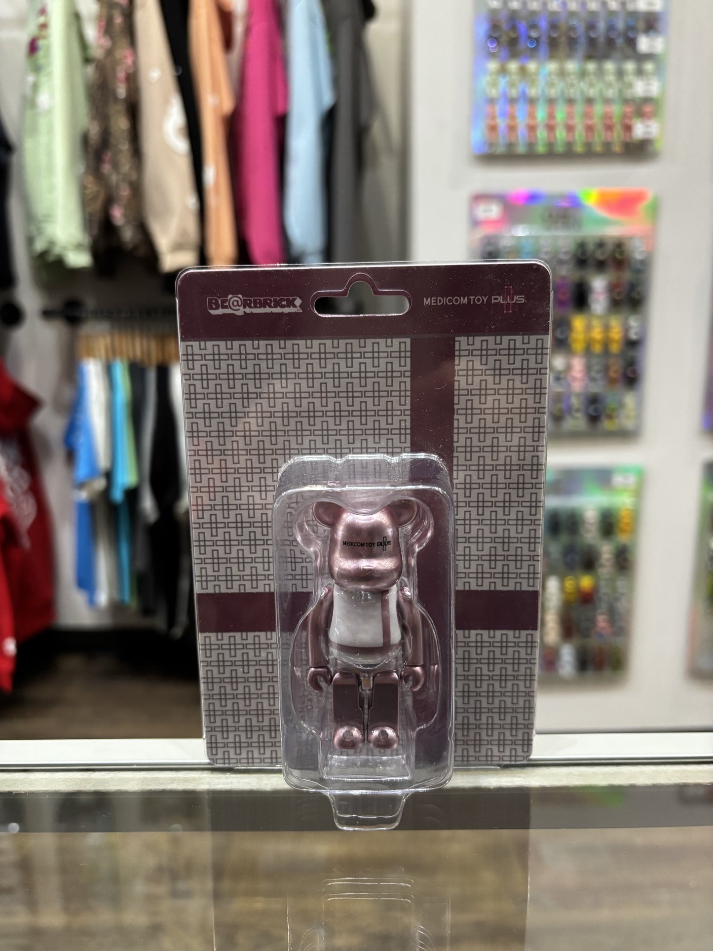 Bearbrick Medicom Toy Plus Pink Chrome 100%