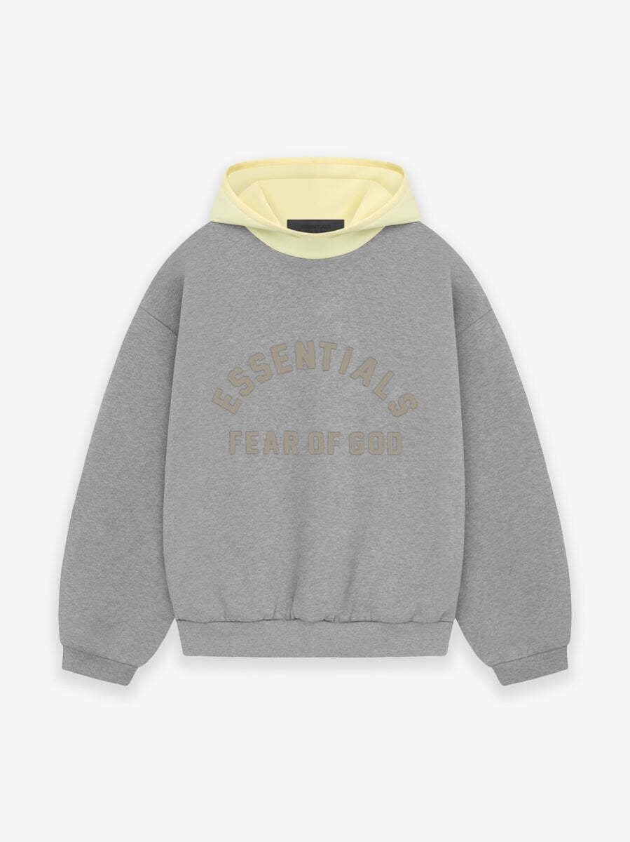 Essentials Fear of God Dark Heather Oatmeal/Garden Yellow Bonded Hoodie