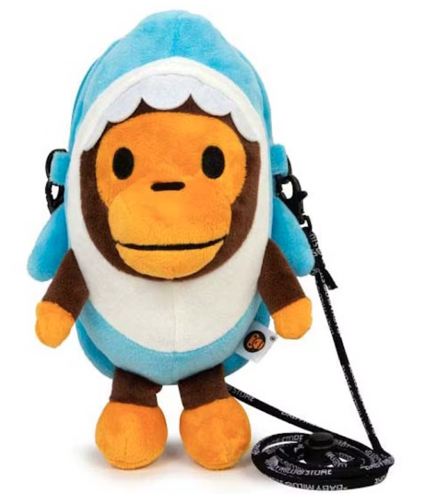 BAPE Blue Bape Baby Milo Plush Shark Mobile Bag