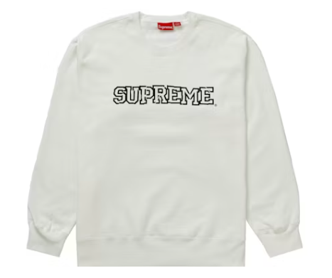 Supreme Shattered Logo Crewneck White