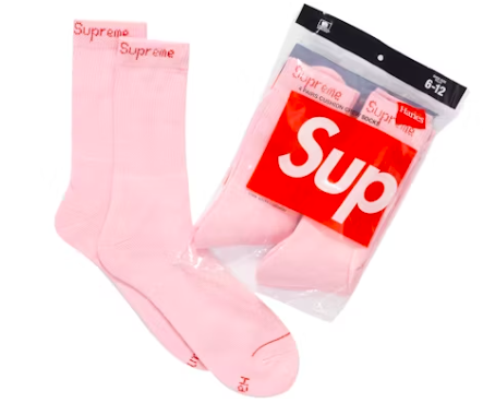 Supreme Hanes Socks Pink