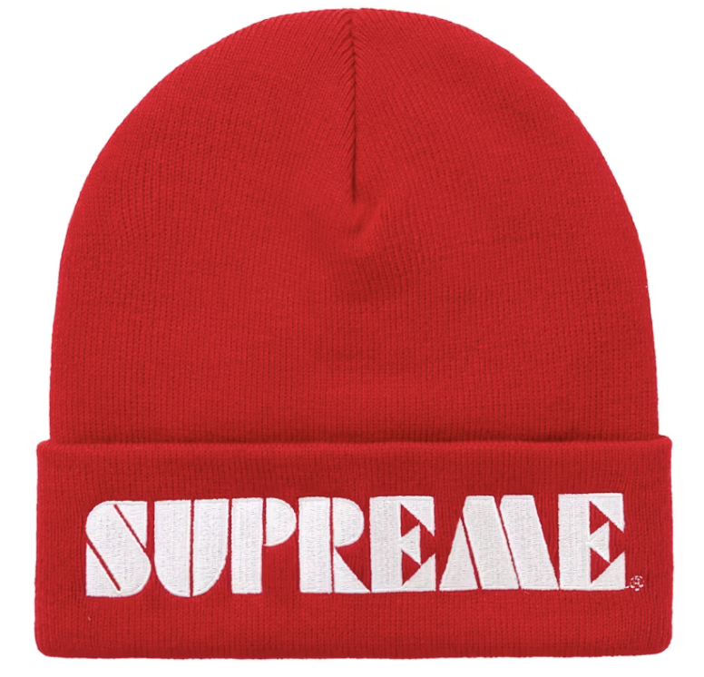 Supreme Stencil Beanie Red