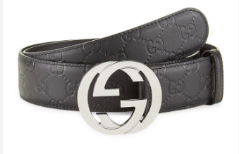 Gucci Black Monogram Belt