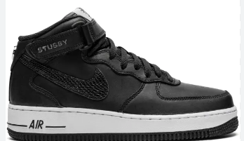 Air Force 1 mid Black Stussy