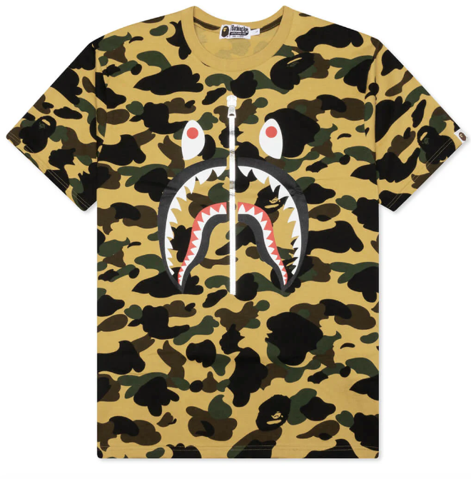 Bape Shark Ziper 1st camo tee