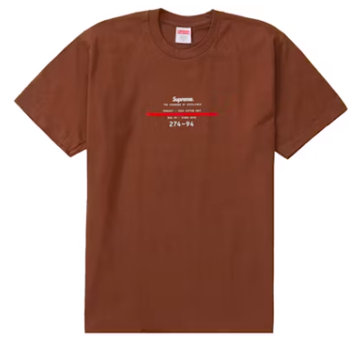 Supreme Standard Tee Brown