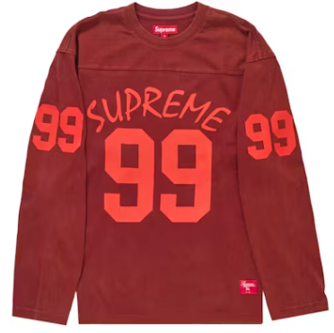 Supreme 99 L/S Football Top Maroon