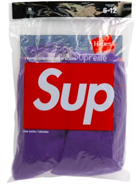 Supreme Hanes Socks Purple