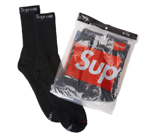 Supreme Hanes Crew Socks Black