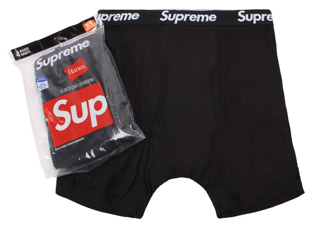 Supreme Hanes Boxer Briefs Black