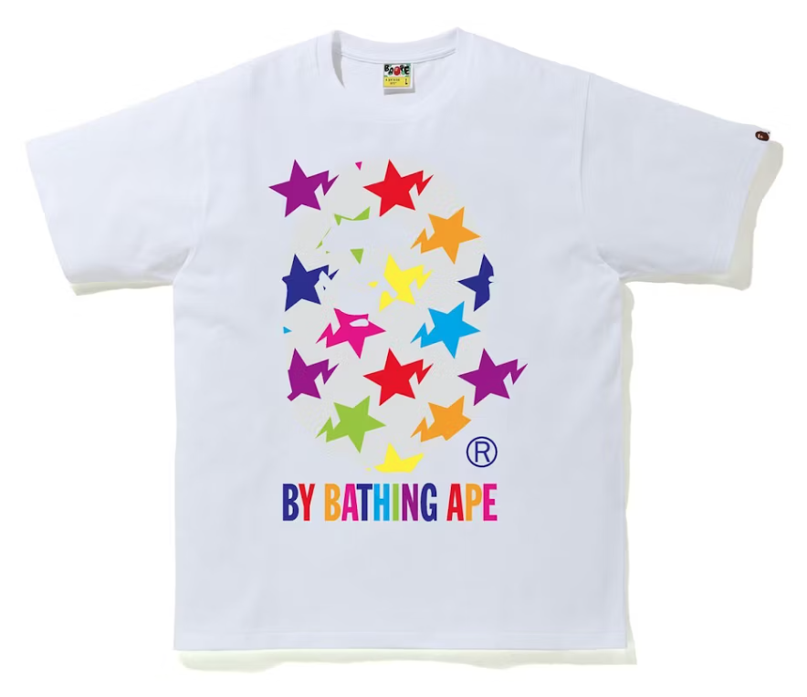 BAPE Sta Pattern By Bathing Ape Tee White