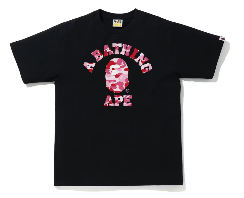 BAPE ABC Camo College Tee Black/Pink