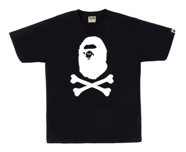 BAPE Big White Ape Head Crossbone Tee Black