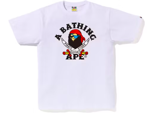 BAPE ABC College Pirate Tee White