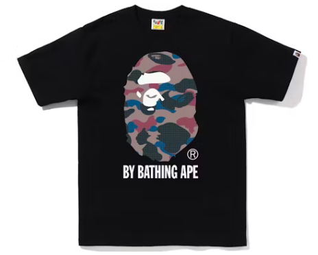 BAPE Grid Camo Ape Head Tee Black