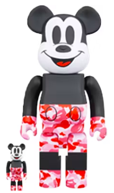 Bearbrick BAPE Micky Mouse Pink Bape Camo 100% & 400% set