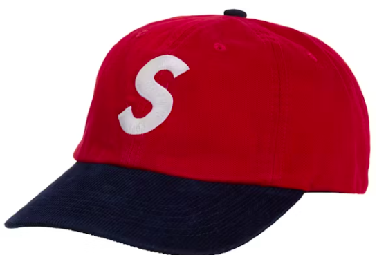 Supreme 2-Tone S Logo 6 Panel Hat Red Navy