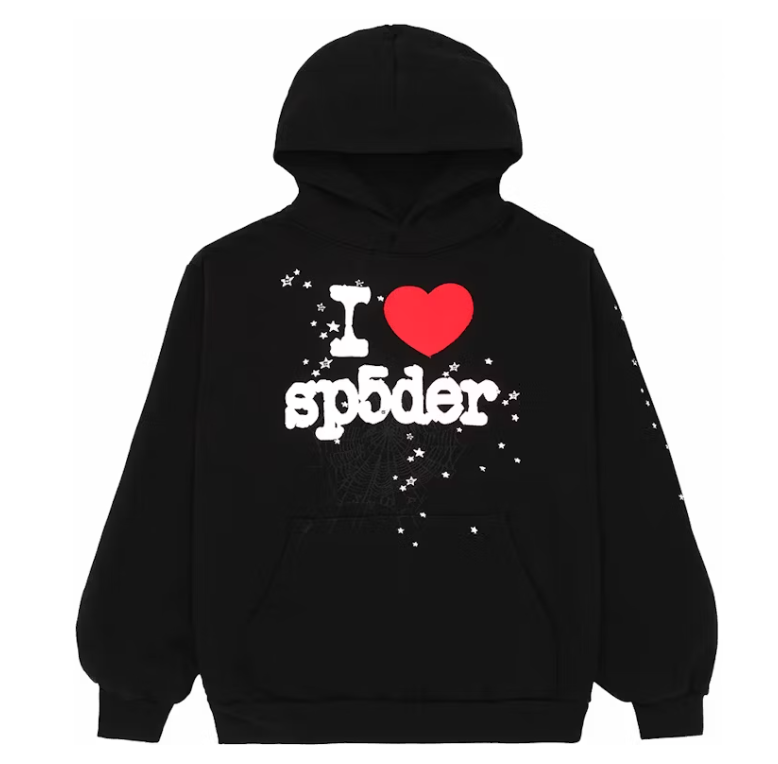 Sp5der I Heart SPH Hoodie Black