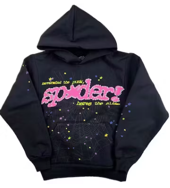 Sp5der Pink V2 Hoodie Black