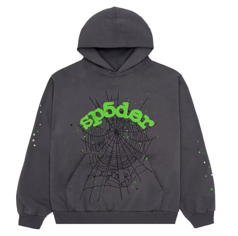 Sp5der Wait Web Hoodie Slate Grey