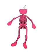 KAWS Pink Skeleton Board Cutout