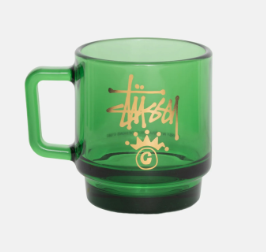 Stussy Crown Logo Glass Mug Green