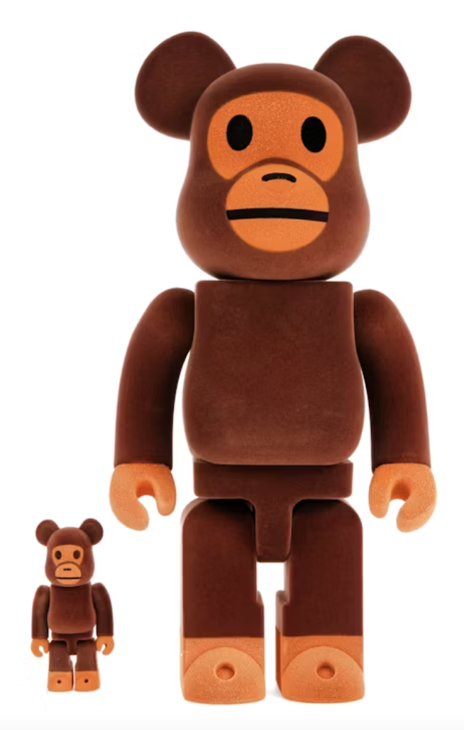 Bearbrick x BAPE Baby Milo Flocky Ver. 100% & 400% Set