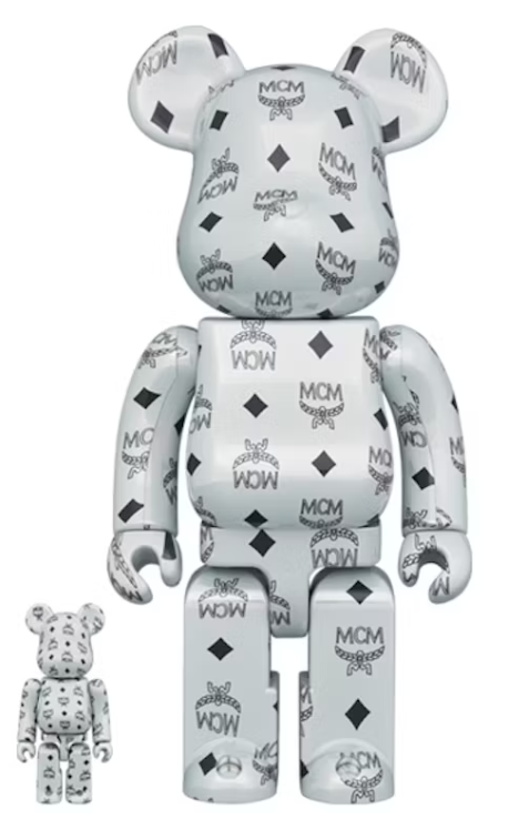 Bearbrick x MCM 100% & 400% Set White Chrome Ver.