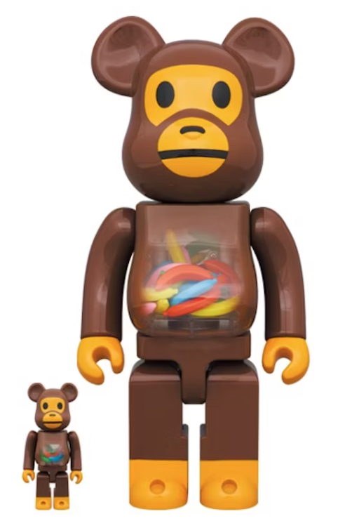 Bearbrick Baby Milo and Banana 100% & 400% Set