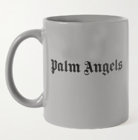 Palm Angels Logo Print Ceramic Mug Grey