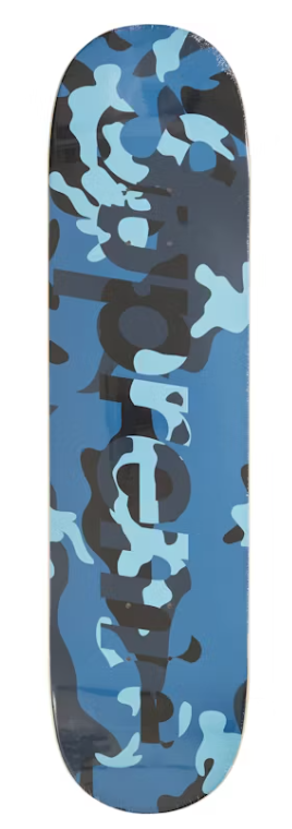 Supreme Camo Logo Skateboard Deck Blue Camo