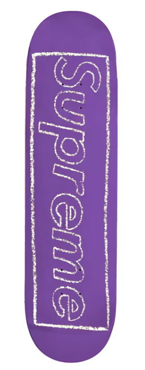 Supreme KAWS Chalk Logo Skateboard Deck Purple