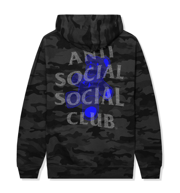 ASSC Hoodie Black Camo Blue Bear XL