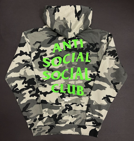 ASSC Hoodie Camo Green Upside Down Print XL