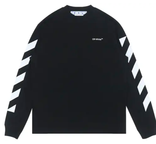 Off-White Diagonal Helvetica Black/White Crew Neck