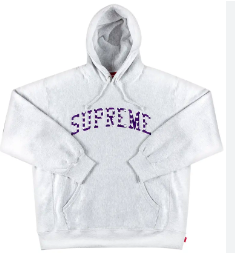 Supreme Hearts Arc Logo Hoodie Ash Grey