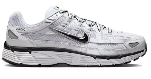 Nike P-6000 White Metallic Silver Black