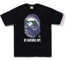 BAPE Tie Dye Green Big Ape Head Tee Black