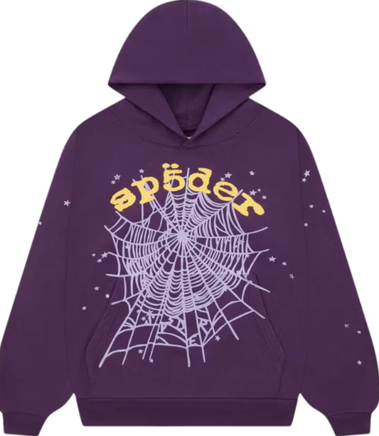 SP5DER Purple Star Web V2 Hoodie