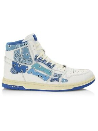 Amiri Skeleton Blue Bandana High Top