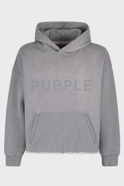 Purple Heavyweight Fleece Hoodie Heather Gray